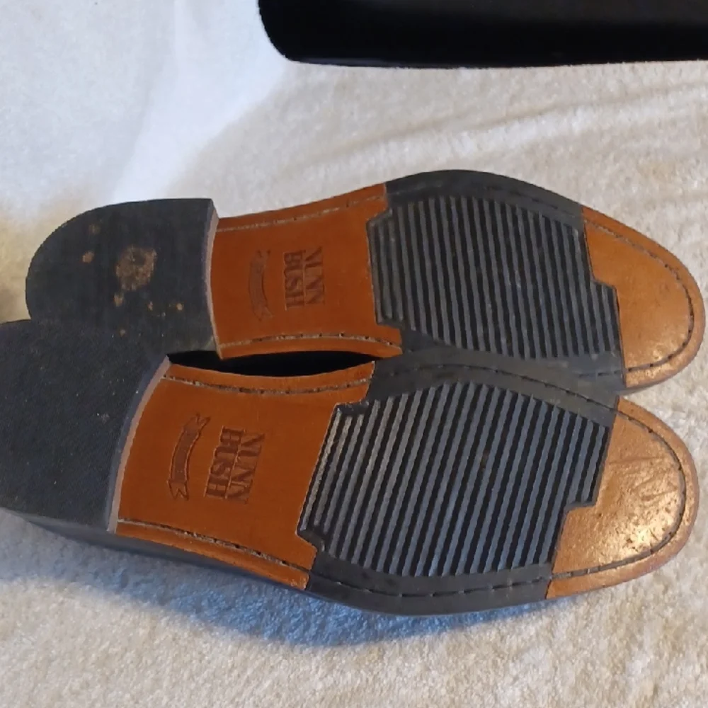 Classic Black Leather Loafers Bunn Bush Mens Slip On Shoes Size 12